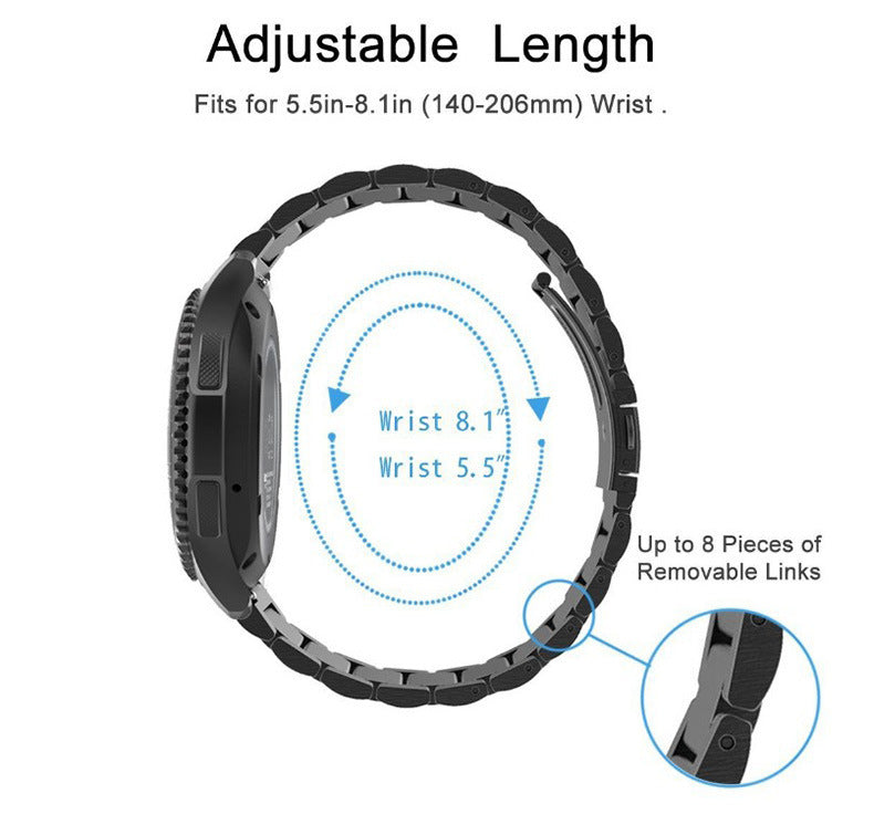 Applicable Watch Stainless Steel Metal Three-bead Strap